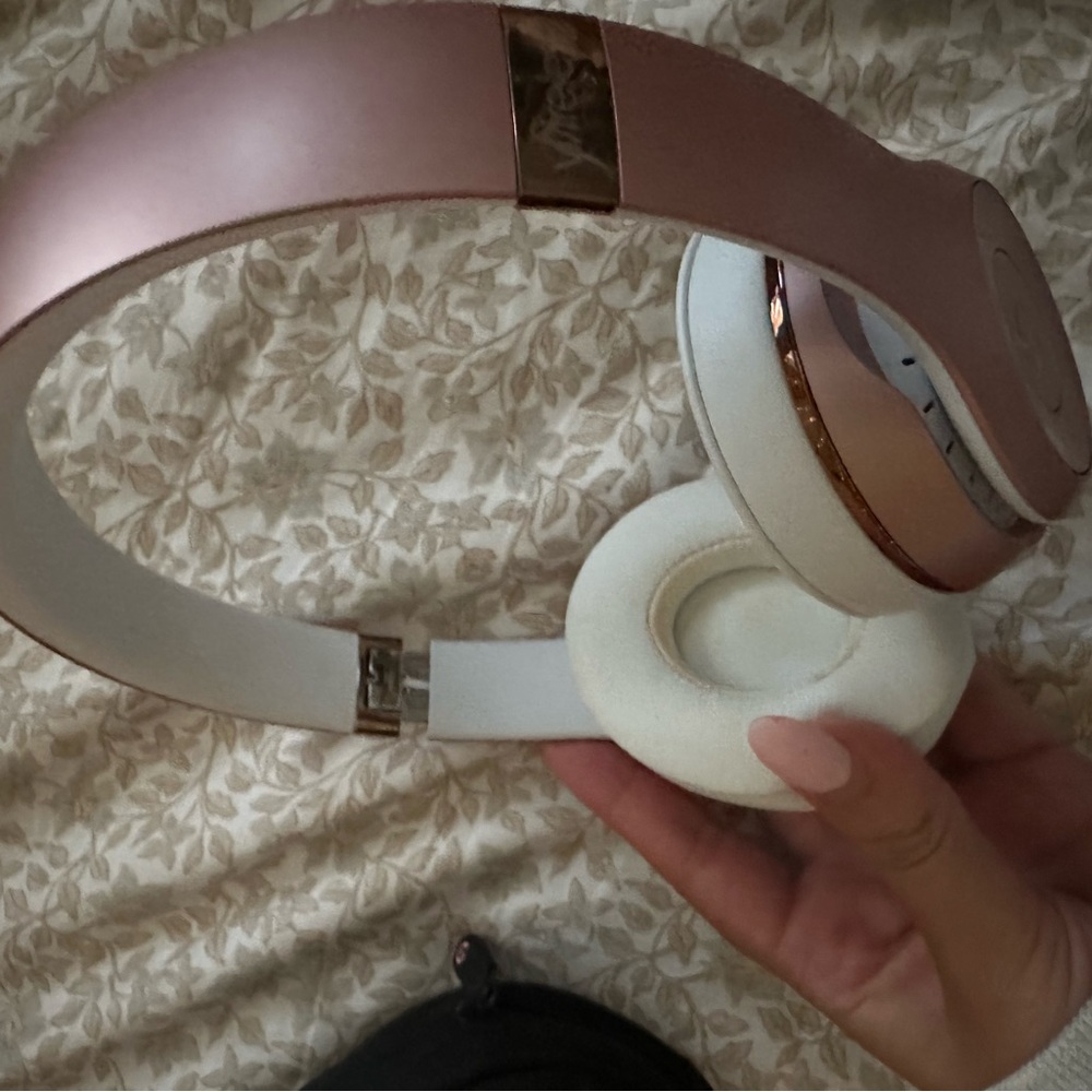 Beats by Dre Pink and White Over-Ear Headphones